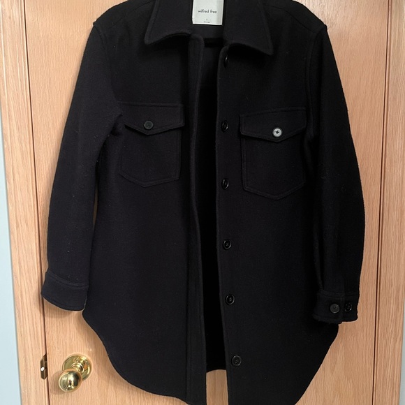 Aritzia Wilfred Ganna Shacket Black - Picture 3 of 4